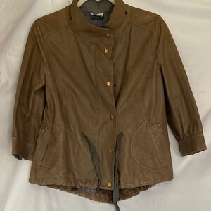 Brunello Cucinelli Brown Leather Jacket